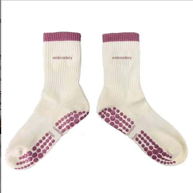 women silicone non-slip mid-tube Pilates sports yoga socks