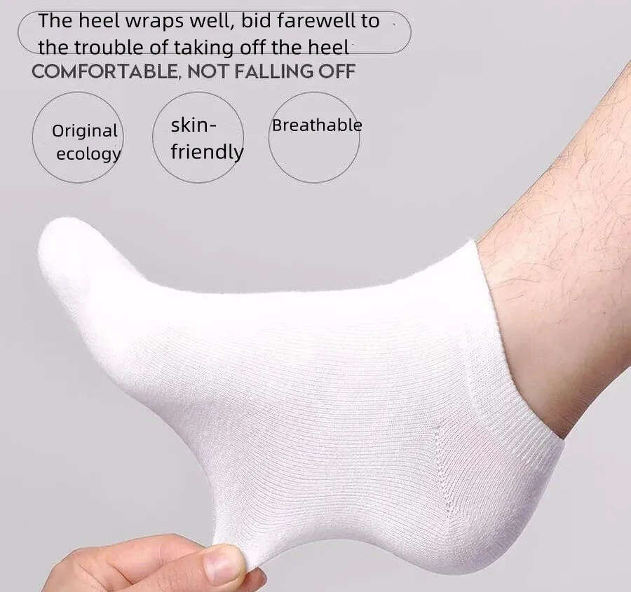 5 Pairs/bag Thick Breathable Mens Plain Socks Grip Sport Cotton Socks