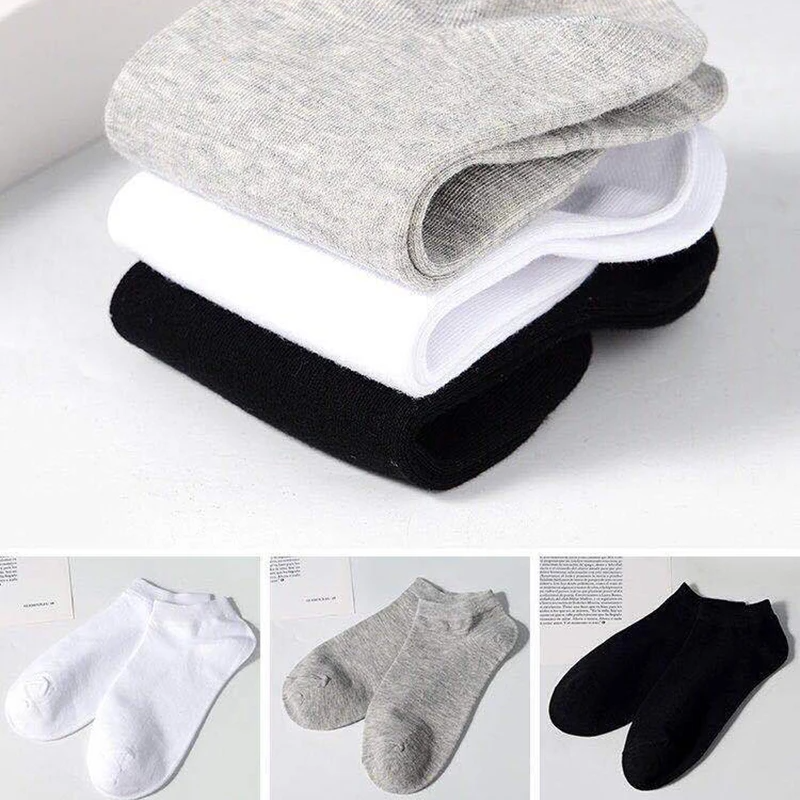 5 Pairs/bag Thick Breathable Mens Plain Socks Grip Sport Cotton Socks
