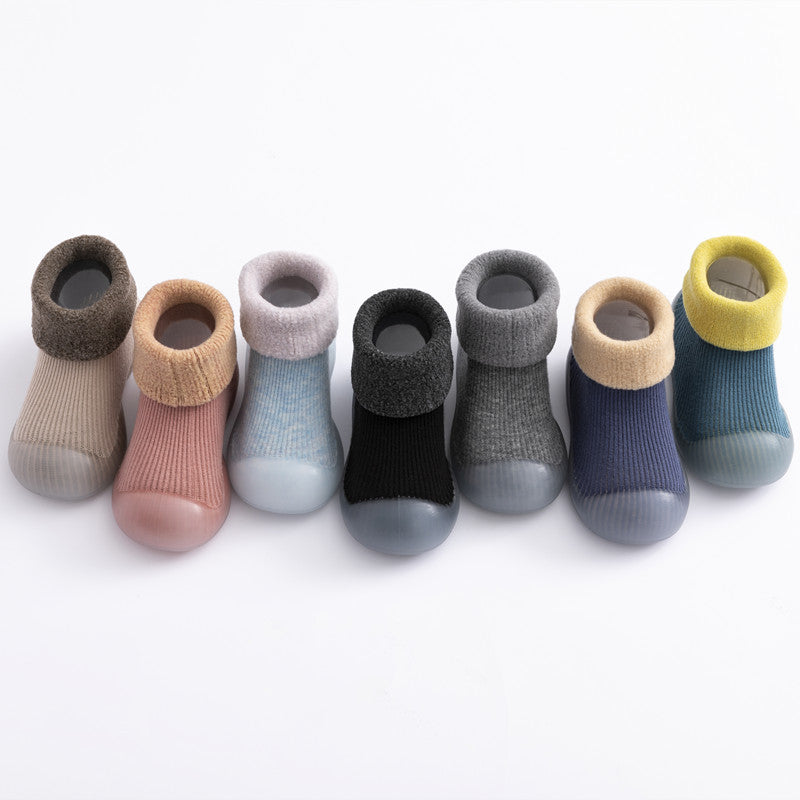 Winter House Non-slip Walking Beginner Baby Warm Terry Rubber Thick-soled Socks Shoes
