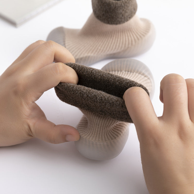 Winter House Non-slip Walking Beginner Baby Warm Terry Rubber Thick-soled Socks Shoes