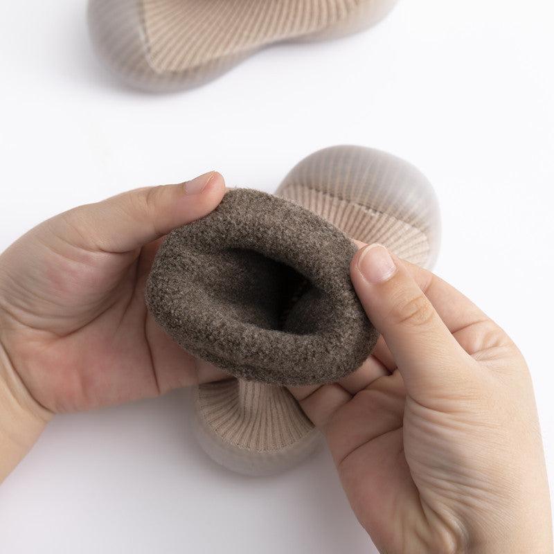 Winter House Non-slip Walking Beginner Baby Warm Terry Rubber Thick-soled Socks Shoes