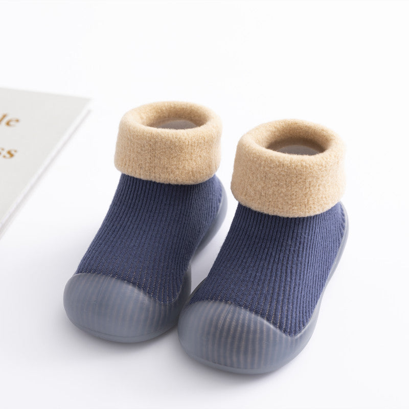 Winter House Non-slip Walking Beginner Baby Warm Terry Rubber Thick-soled Socks Shoes
