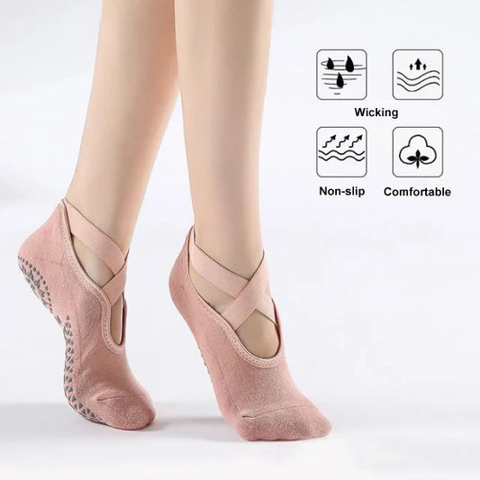 Custom Logo Design Unisex Cotton Anti Slip Sock Women Wholesale Yoga Sport Sock, Yoga Socks for Women Non-slip Grips