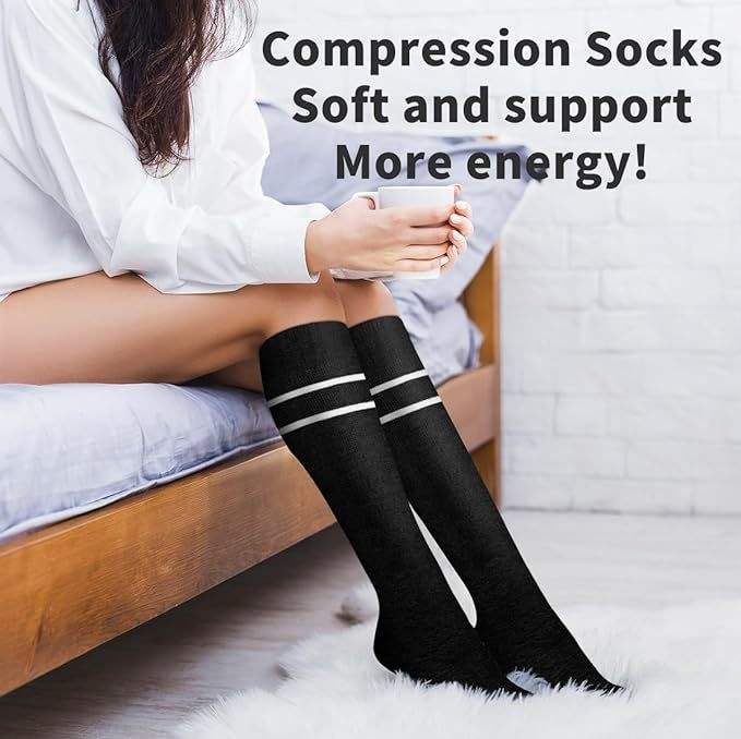 OEM/ODM Women's Jump Rope Yoga Elastic Cycling Solid Sports Compression Socks, Crew Socks Cotton Maternity Pressure Socks