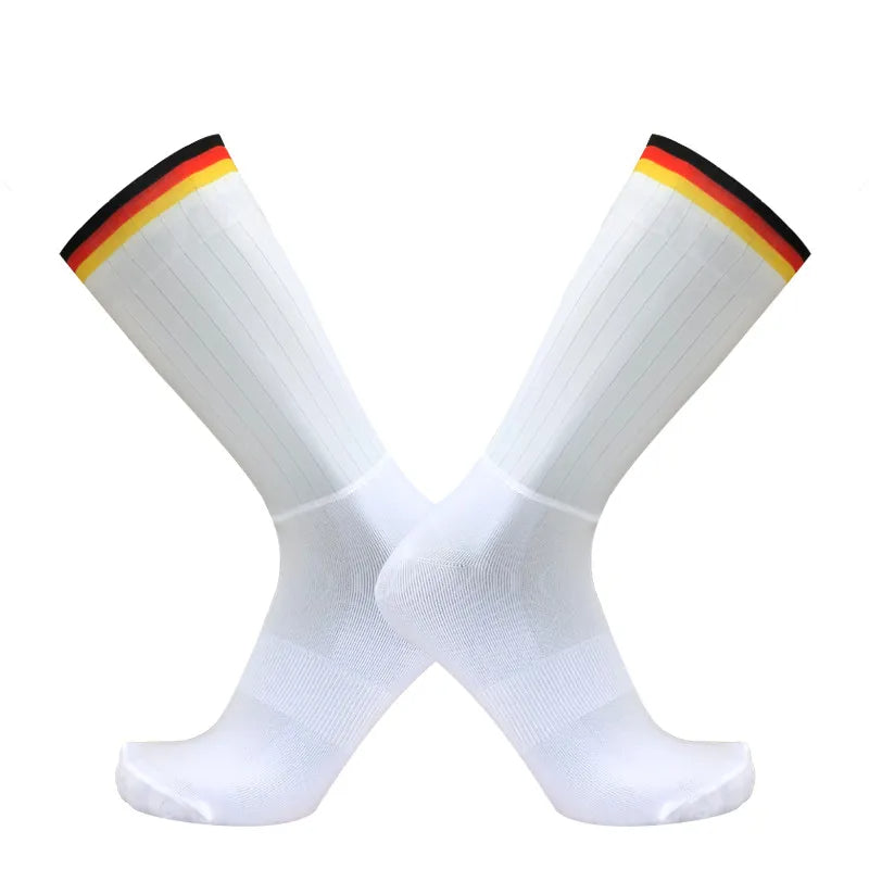 Cycling Sock Men Anti Slip Silicone Summer White Aero Socks