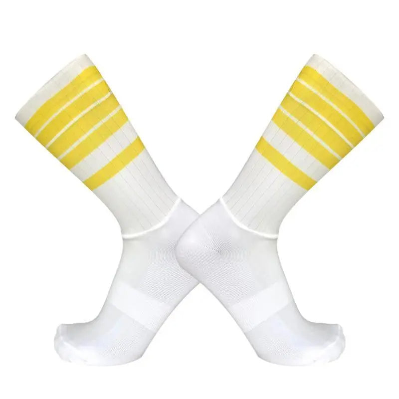 Cycling Sock Men Anti Slip Silicone Summer White Aero Socks