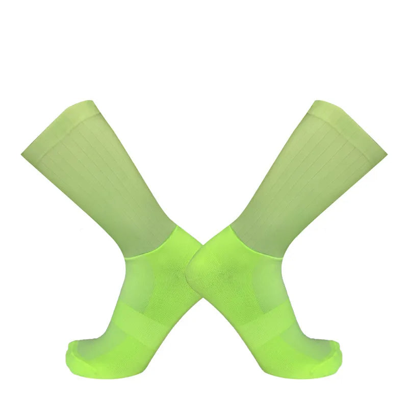Cycling Sock Men Anti Slip Silicone Summer White Aero Socks