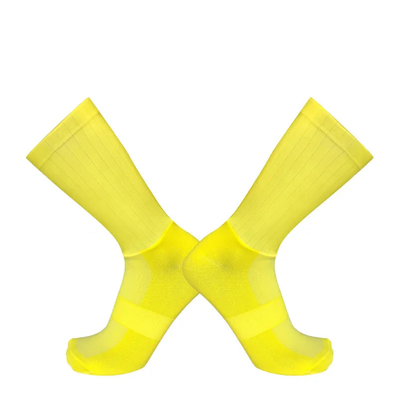 Cycling Sock Men Anti Slip Silicone Summer White Aero Socks