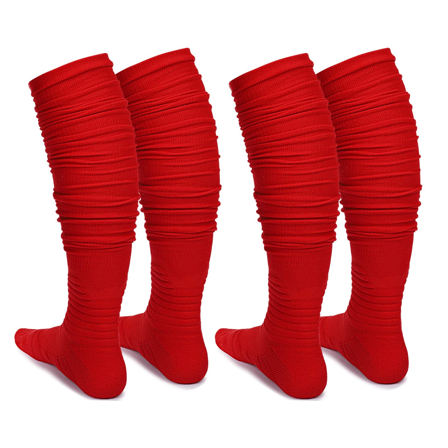 Compression Thicken Terry Grip Socks Youth Football Scrunch Socks for Rugby