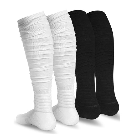 Compression Thicken Terry Grip Socks Youth Football Scrunch Socks for Rugby