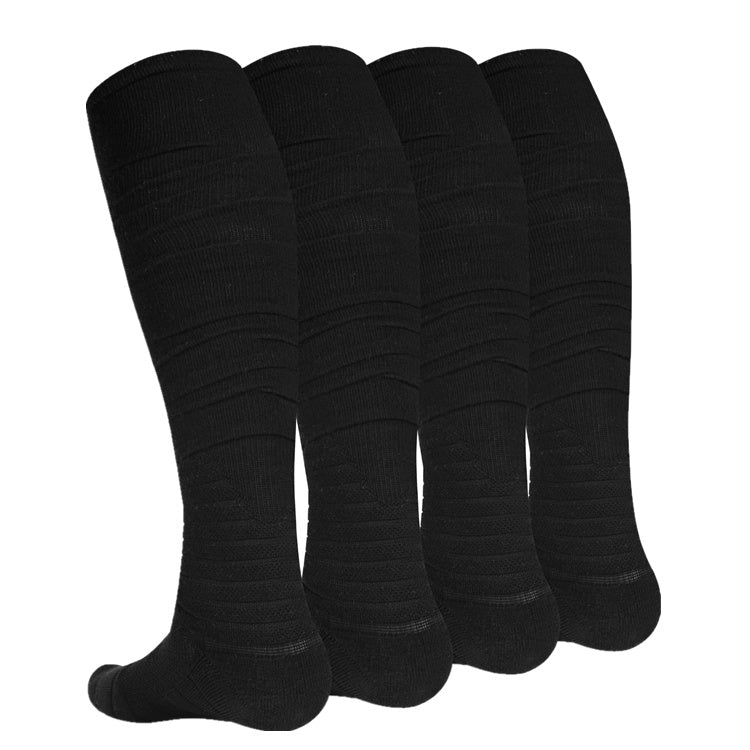 Compression Thicken Terry Grip Socks Youth Football Scrunch Socks for Rugby