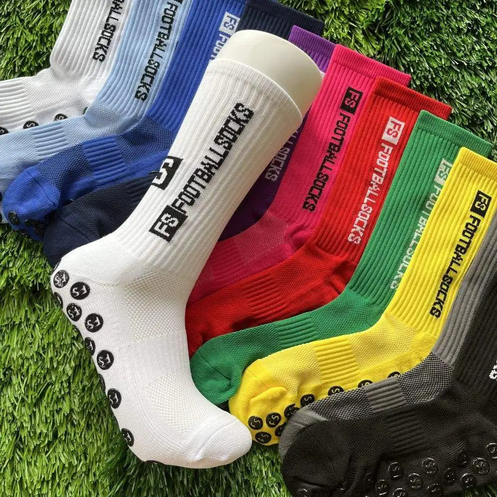 Unisex Sports Soccer Custom Logo Football Socks by Manufacturer White with Anti-Slip Grip High-Crew Design for Spring Season