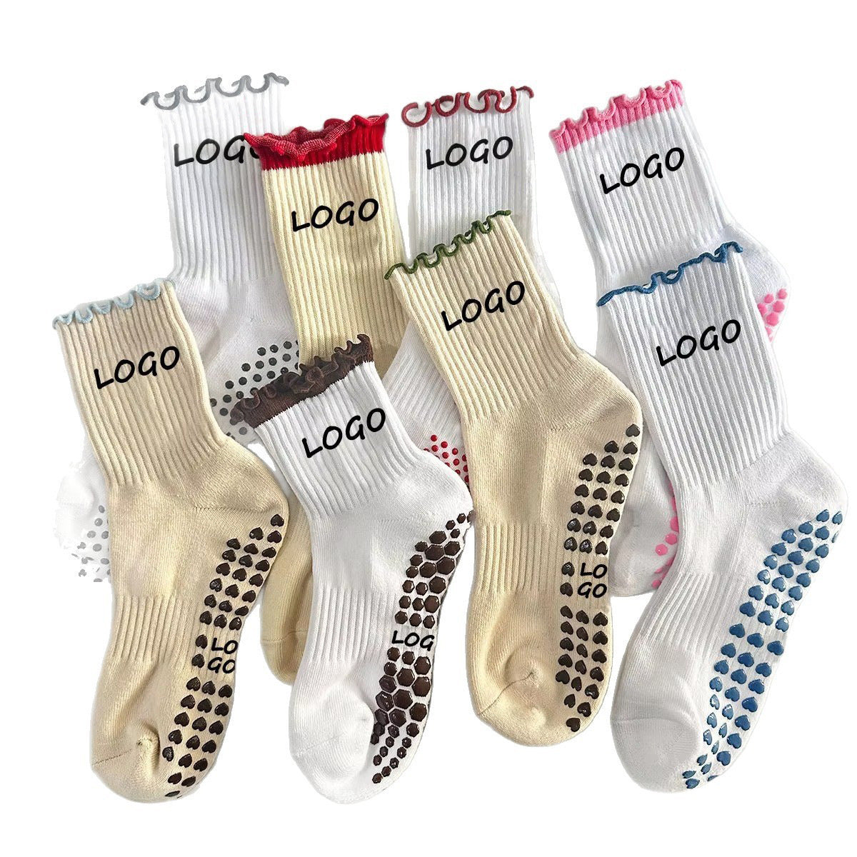 women silicone non-slip mid-tube Pilates sports yoga socks