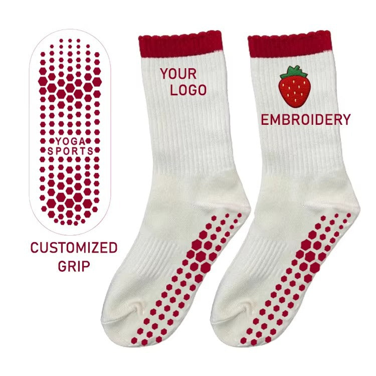 women silicone non-slip mid-tube Pilates sports yoga socks