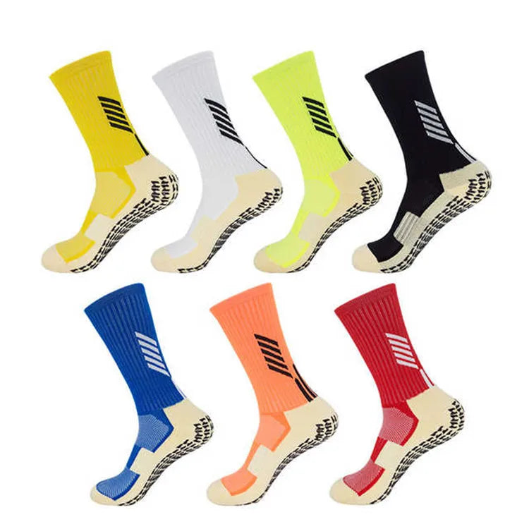 Wholesale Anti Slip Custom Logo Football Socks Compression Grip Men Athletic Socks