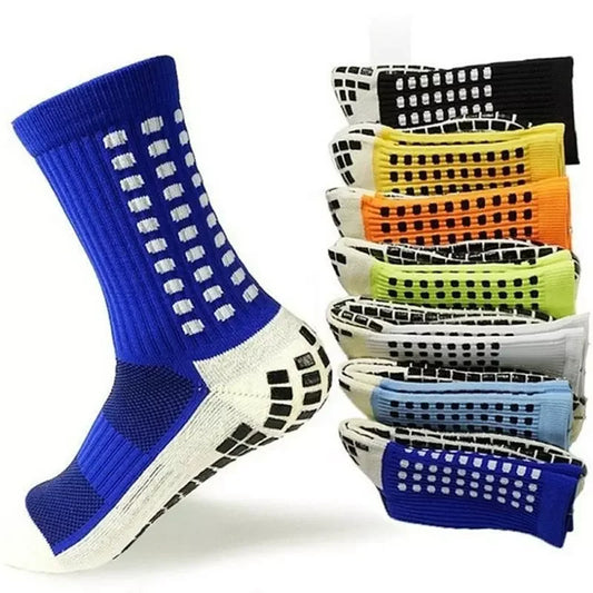 Wholesale Grips Design Football Stocking Athletic Crew Custom Logo Socks Men Design Sport Anti Slippery Cotton Socks