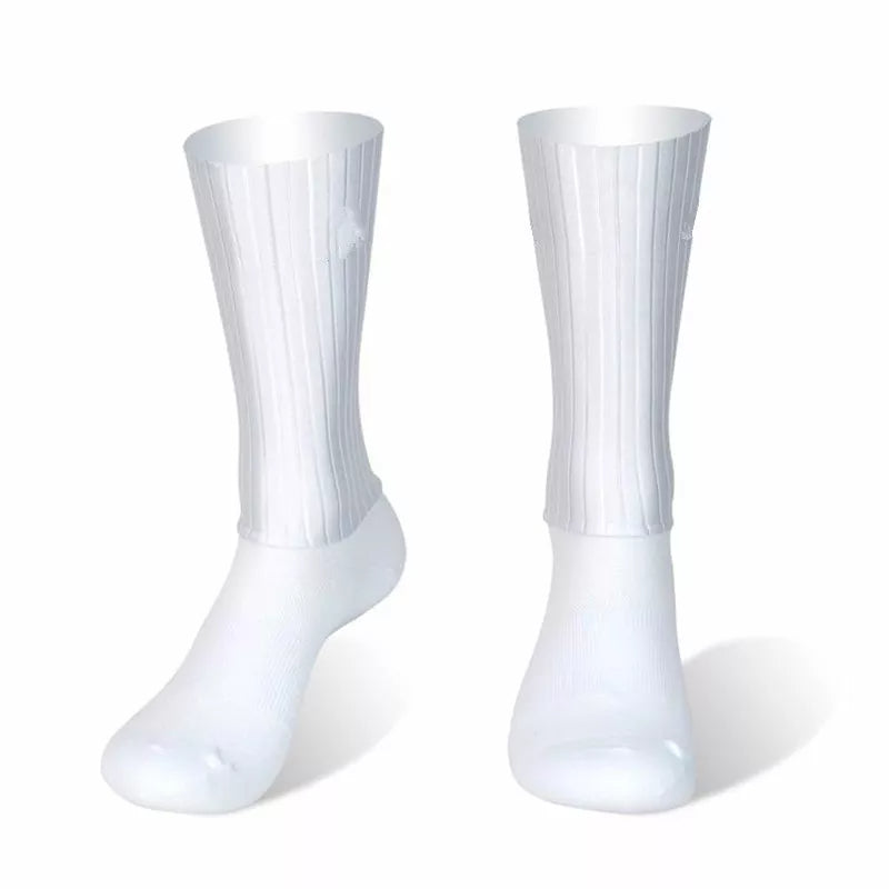 Cycling Sock Men Anti Slip Silicone Summer White Aero Socks