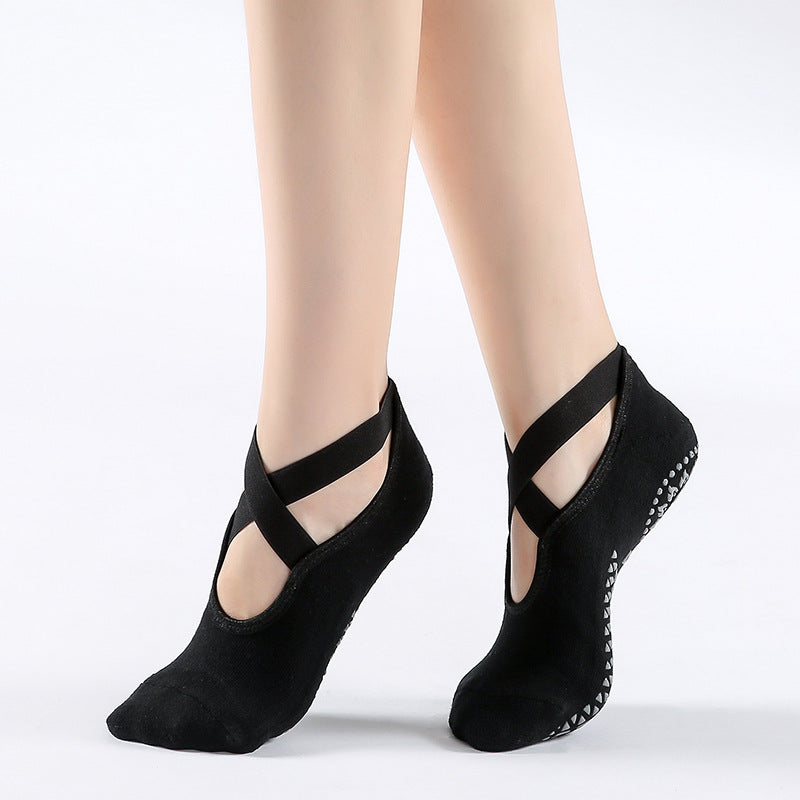 Yoga Socks Non Slip Grip Pilates Socks With Strapes