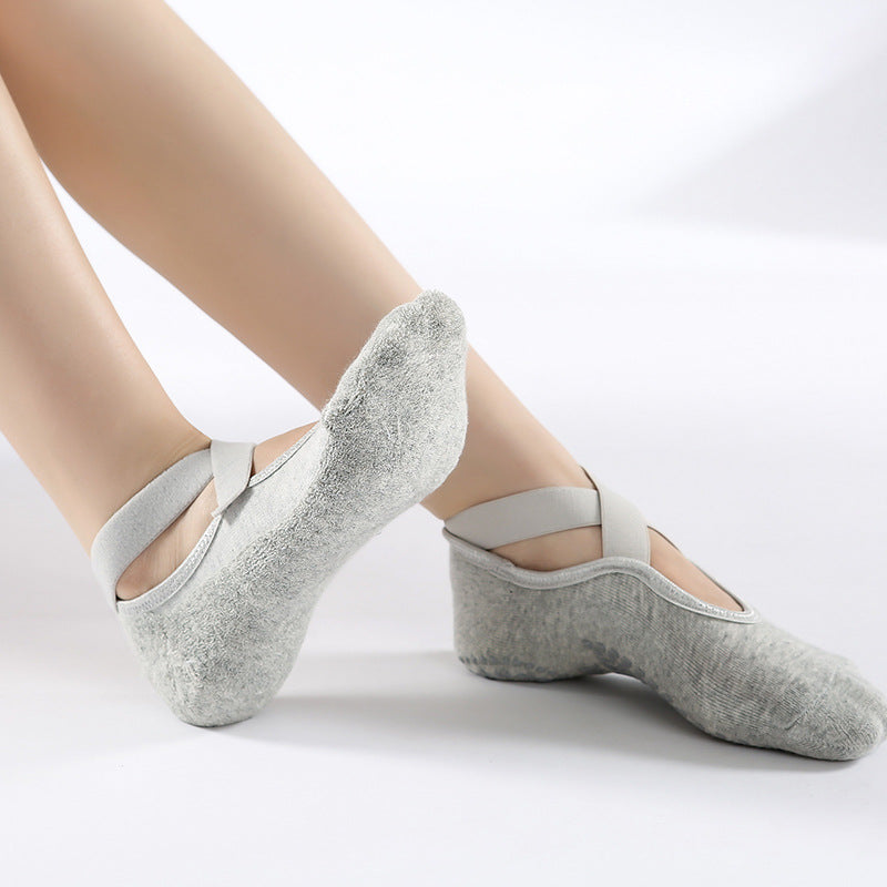 Yoga Socks Non Slip Grip Pilates Socks With Strapes