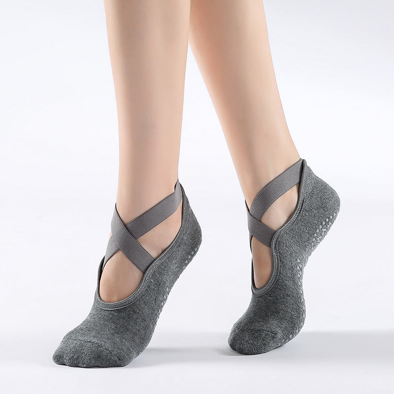 Yoga Socks Non Slip Grip Pilates Socks With Strapes