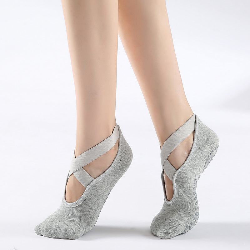 Yoga Socks Non Slip Grip Pilates Socks With Strapes