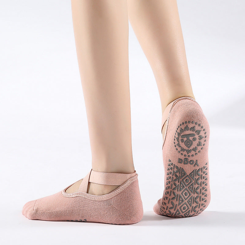Yoga Socks Non Slip Grip Pilates Socks With Strapes