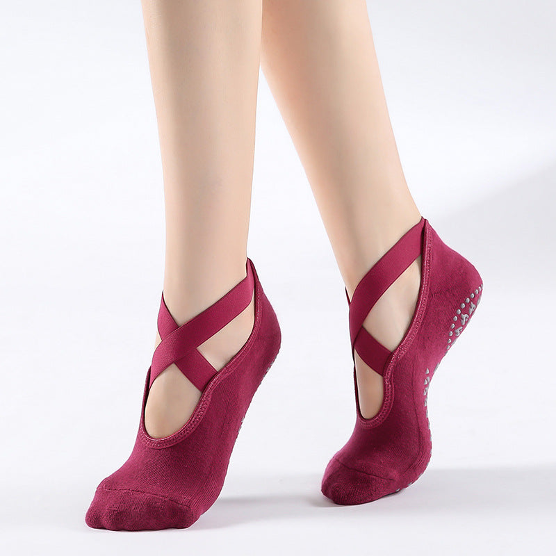 Yoga Socks Non Slip Grip Pilates Socks With Strapes