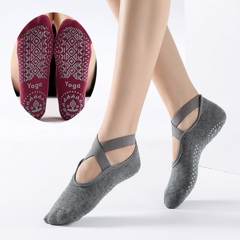Yoga Socks Non Slip Grip Pilates Socks With Strapes